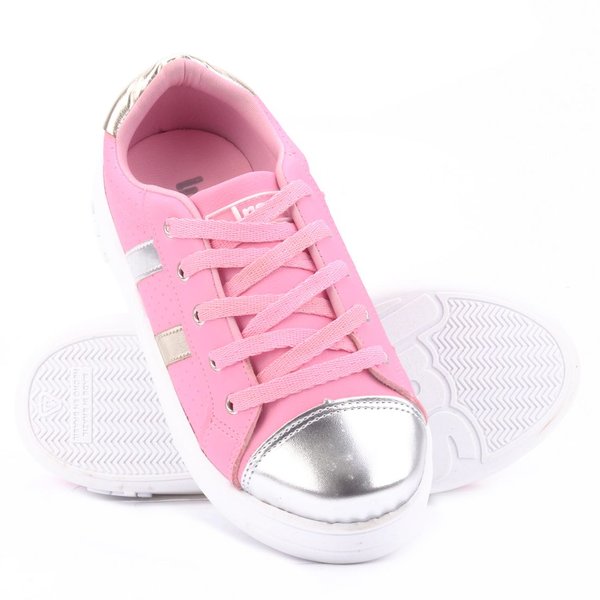Tênis Feminino Lps Shine by WorldColors - Rosa/Prata