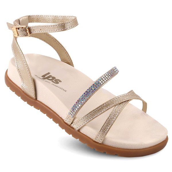 Sandália Birken Feminina WorldColors Dourado com Strass