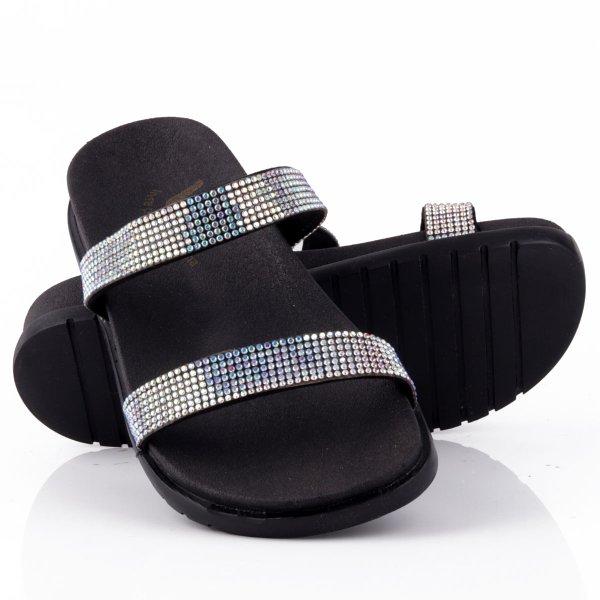 Sandália Birken Infantil Feminina WorldColors Preto com strass