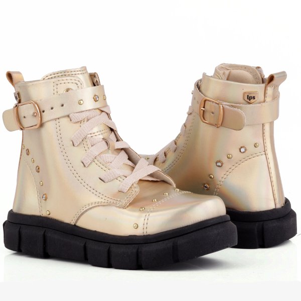 Coturno Bota Infantil Feminina WorldColors Music Colors Dourado