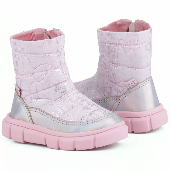 coturno bota infantil feminina worldcolors music baby prata holografico 287008 26612
