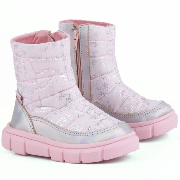coturno bota infantil feminina worldcolors music baby prata holografico 287008 26613