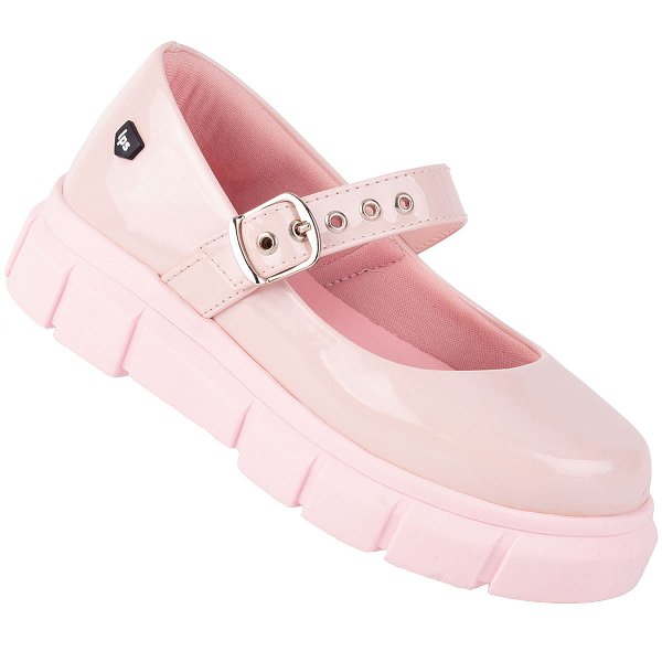 sapato wandinha infantil feminino worldcolors rosa verniz 333004 0