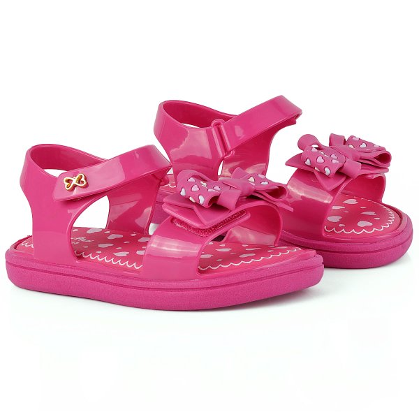 Sandália Papete Infantil Lolipop Com Laço WorldColors Baby Pink