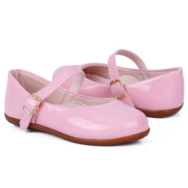 Sapatilha Infantil Feminina Boneca Rosa Verniz