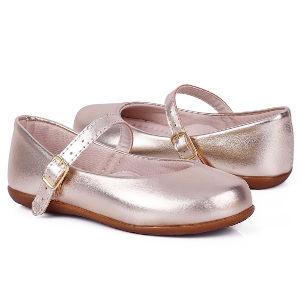 Sapatilha Infantil Feminina Boneca Dourado