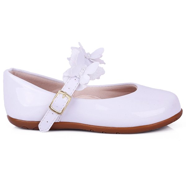 sapatilha infantil feminina borboleta branco verniz 6002030 937 02