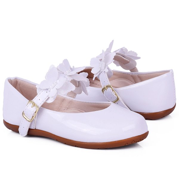 sapatilha infantil feminina borboleta branco verniz 6002030 937 03