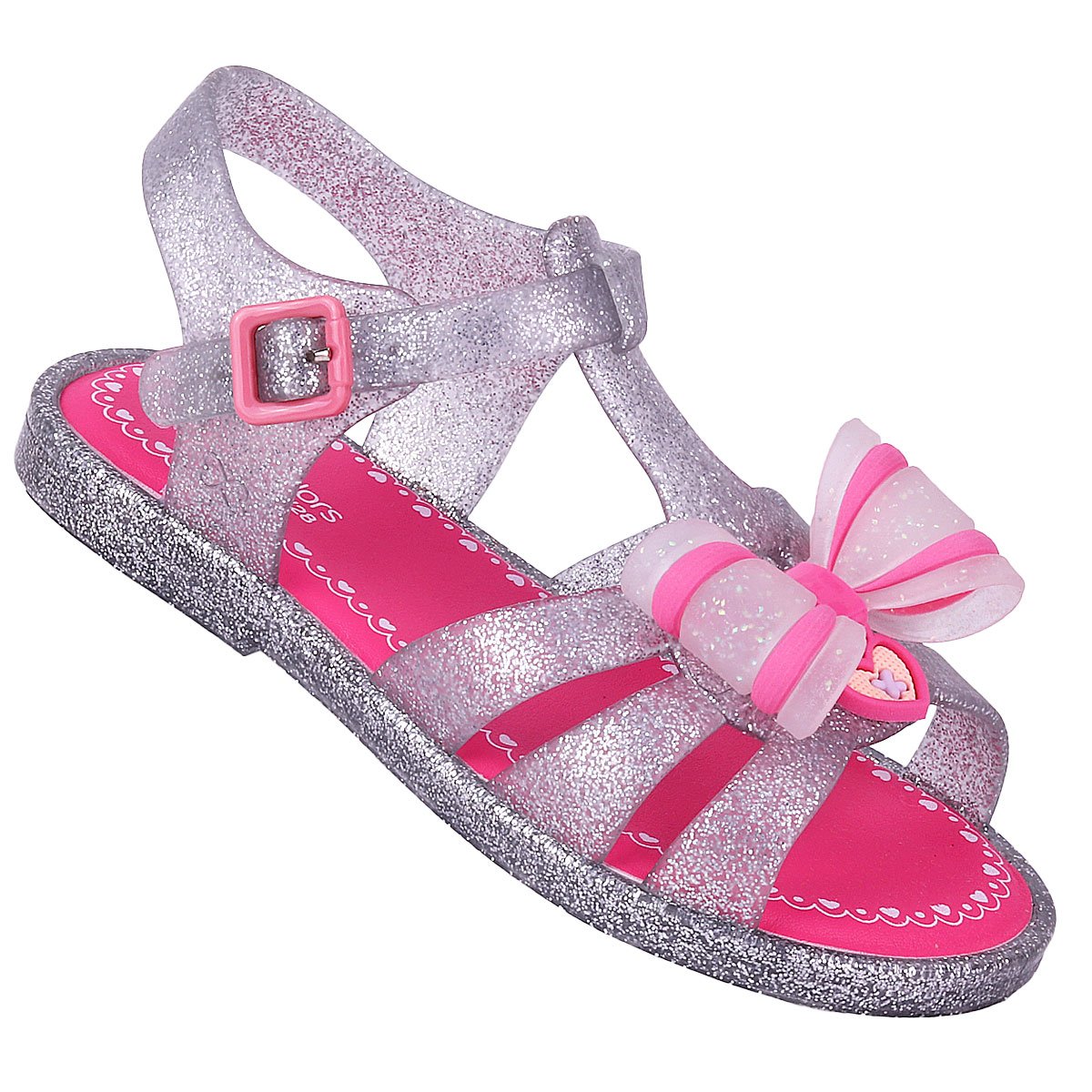 Sandália Infantil Feminina WorldColors Alice Kids - Gliter Prata