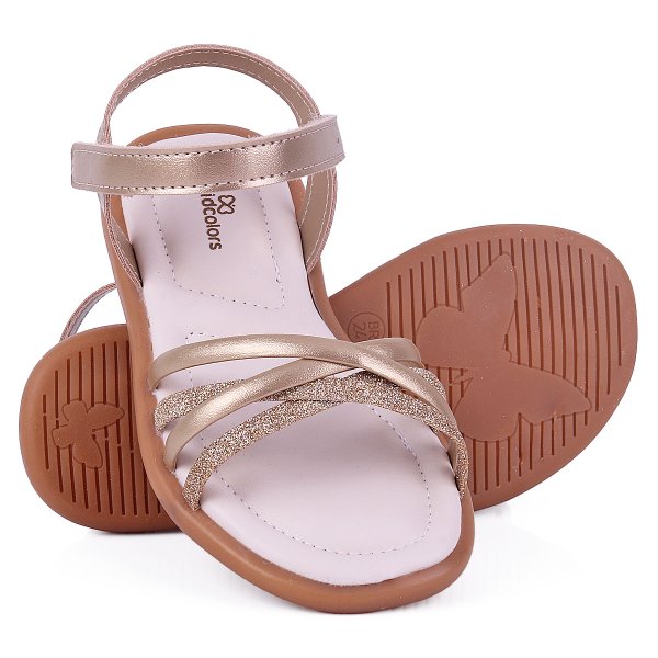 sandalia infantil feminina fofura worldcolors ouro 349006 987 03