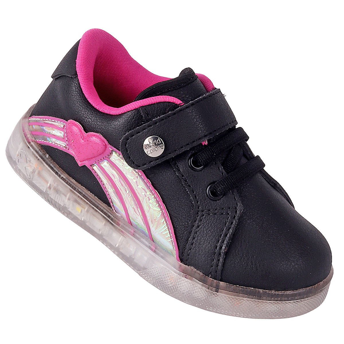 Tênis Feminino Lps Shine by WorldColors - Rosa/Prata