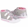 02 tenis infantil menina cano medio brilho fanclub prata gliter