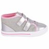 04 tenis infantil menina cano medio brilho fanclub prata gliter