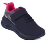 05 tenis infantil feminino klin esportivo com amortecimento e calce facil velcro marinho